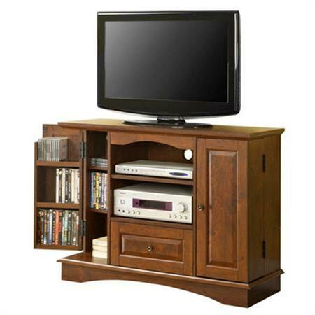 WALKER EDISON FURNITURE 42 In. Tv Console With Media Storage - Traditional Brown WQ42BC3TB